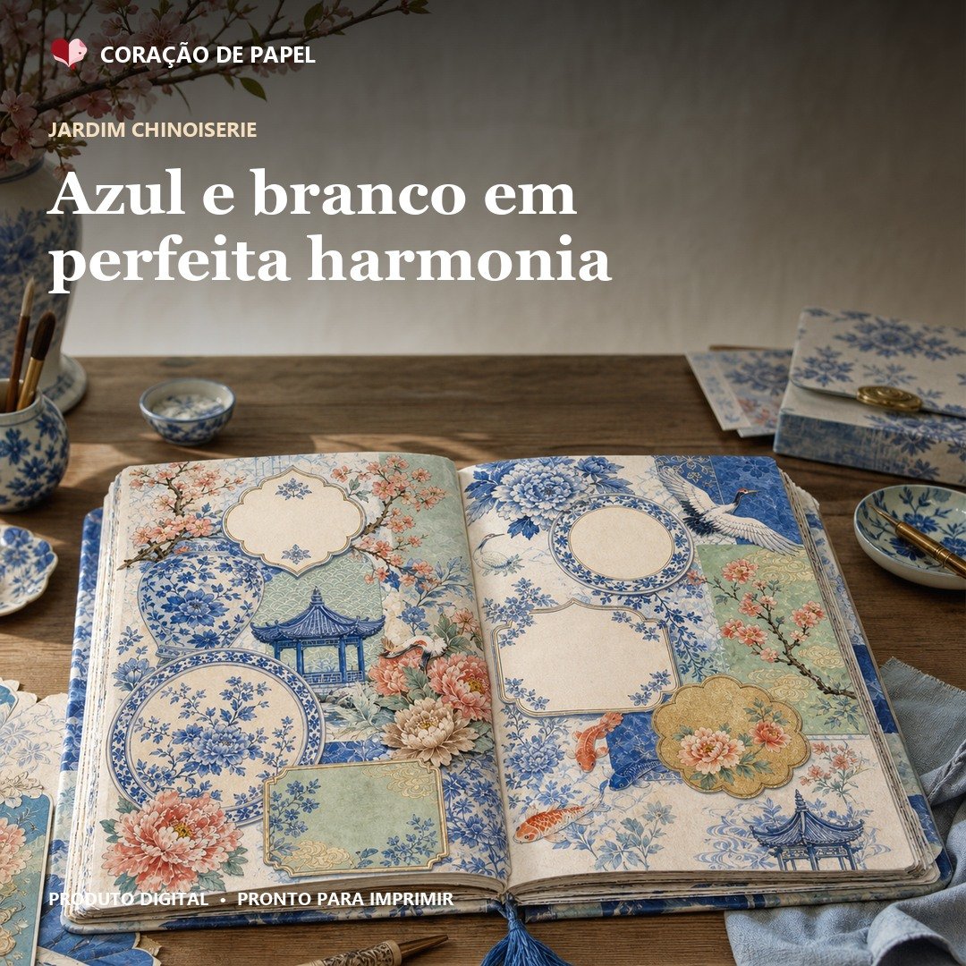 Aplicação da coleção Jardim Chinoiserie